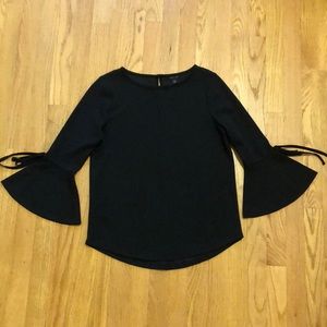 Black Ann Taylor Flare Sleeve Top